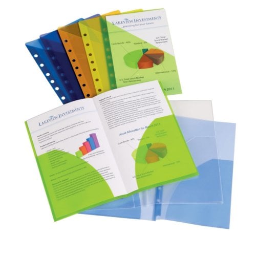 Avery Assorted 7-Hole Punched Mini Plastic Binder Pockets for 5.5" x 8.5" Binders 5pk - 75307