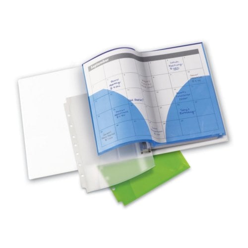 Avery Assorted 7-Hole Punched Mini Plastic Fold Out Binder Pockets for 5.5" x 8.5" Binders 3pk - 75308