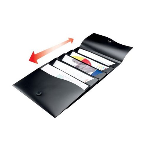Avery Assorted Black/Blue Letter Size Slide & View 5-Pocket Poly Expanding File - 8pk