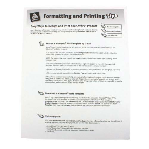 Avery Assorted Printable Repositional Plastic Tabs 1pk 96pk - 16281