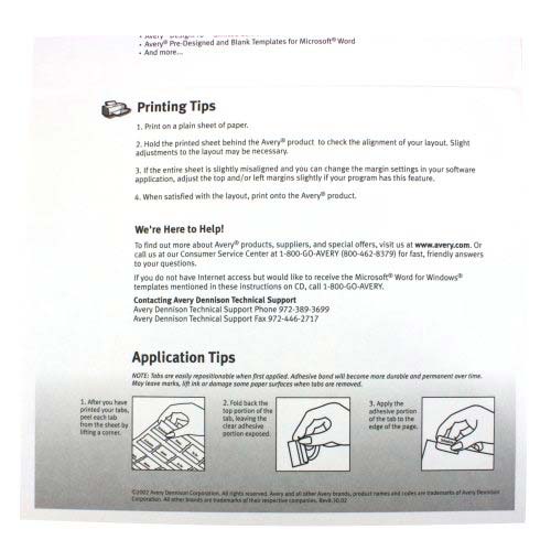 Avery Assorted Printable Repositional Plastic Tabs 1pk 96pk - 16281
