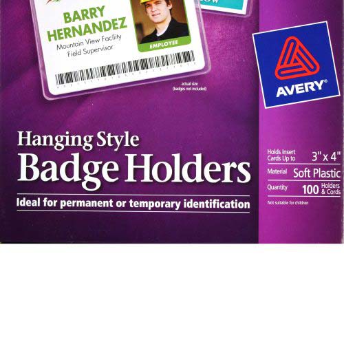 Avery Badge Holder Neck Hanging - Landscape 3" x 4" 100pk - 2922