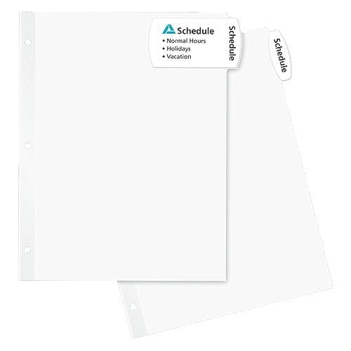 Avery Big Tab Easy Peel 5-Tab Printable Large White Label Dividers 1 set - 14436