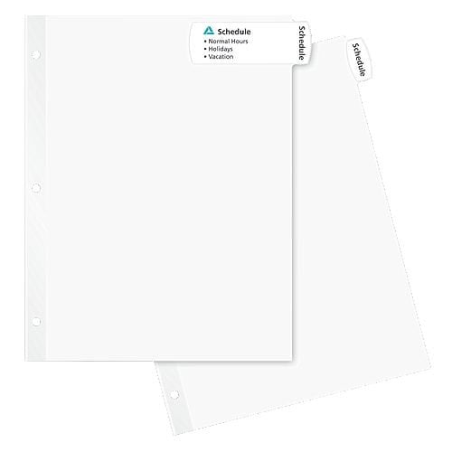 Avery Big Tab Easy Peel 8-Tab Printable Large White Label Dividers 1 set - 14437 - Clearance Sale