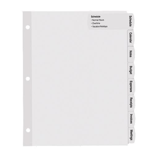 Avery Big Tab Easy Peel 8-Tab Printable Large White Label Dividers