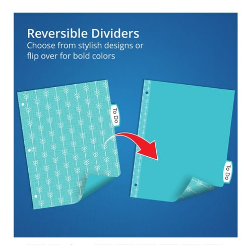 Avery Big Tab Floral Design 5-Tab Reversible Fashion Dividers - 1 Set