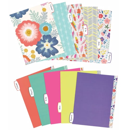 Avery Big Tab Floral Design 5-Tab Reversible Fashion Dividers - 1 Set