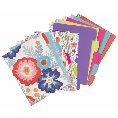 Avery Big Tab Floral Design 5-Tab Reversible Fashion Dividers - 1 Set