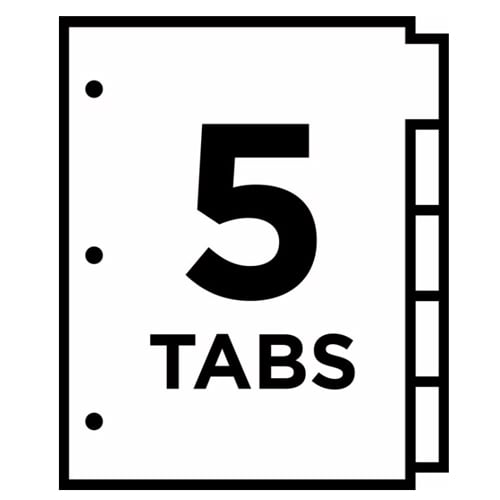 Avery Big Tab Glitter Colored 5-Tab Reversible Fashion Dividers 1 set - 24928