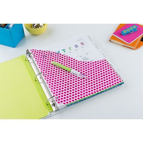 Avery Big Tab Insertable Pocket Clear 5-Tab Plastic Dividers (Fashion Design) - 1 Set