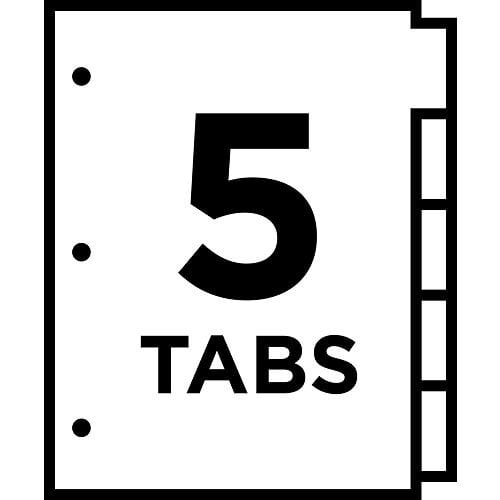 Avery Big Tab Insertable Pocket Clear 5-Tab Plastic Dividers (Fashion Design) - 1 Set