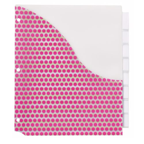 Avery Big Tab Insertable Pocket Clear 8-Tab Plastic Dividers (Fashion Design) - 1 Set