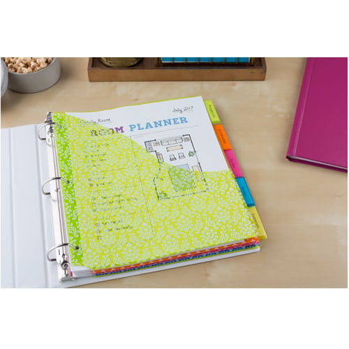 Avery Big Tab Insertable Pocket Multicolor 5-Tab Plastic Dividers (Damask Design) 1 set - 7714