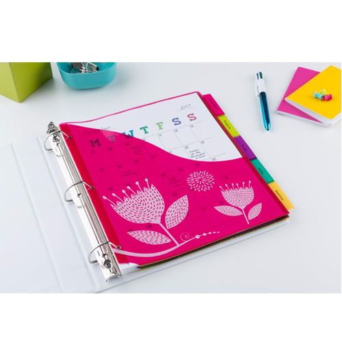 Avery Big Tab Insertable Pocket Multicolor 5-Tab Plastic Dividers (Floral Design) - 1 Set