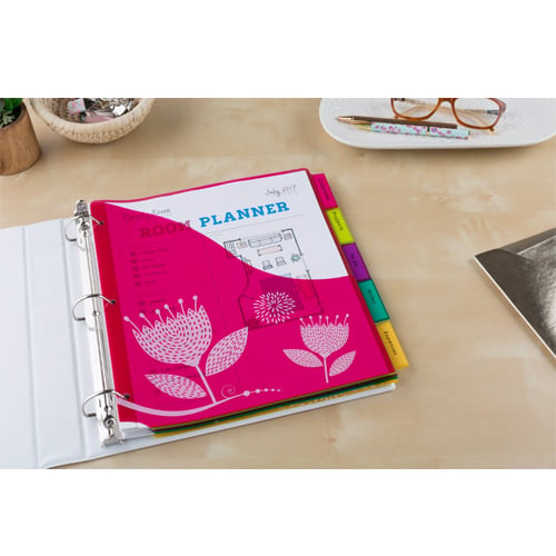 Avery Big Tab Insertable Pocket Multicolor 5-Tab Plastic Dividers (Floral Design) - 1 Set