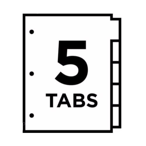 Avery Big Tab Insertable Pocket Multicolor 5-Tab Plastic Dividers (Floral Design) - 1 Set