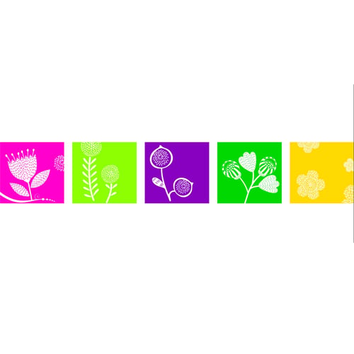 Avery Big Tab Insertable Pocket Multicolor 5-Tab Plastic Dividers (Floral Design) - 1 Set