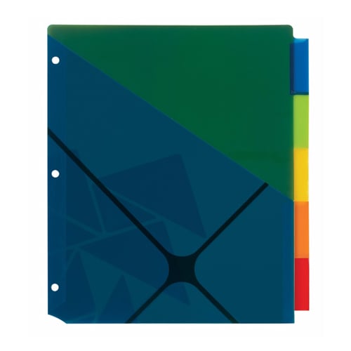 Avery Big Tab Insertable Pocket Multicolor 5-Tab Plastic Dividers (Geometric Design) - 1 Set
