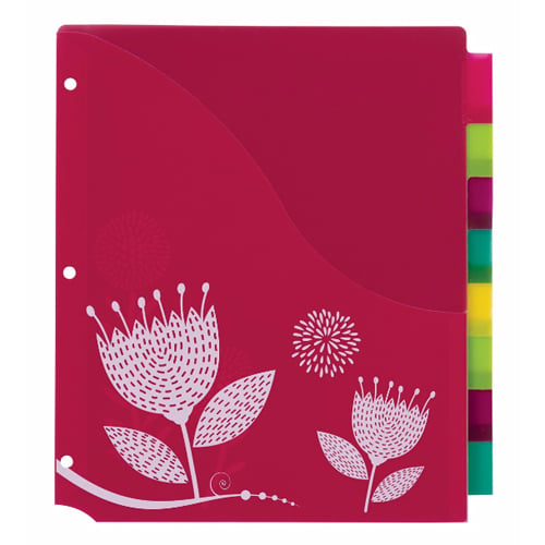 Avery Big Tab Insertable Pocket Multicolor 8-Tab Plastic Dividers (Floral Design) - 1 Set