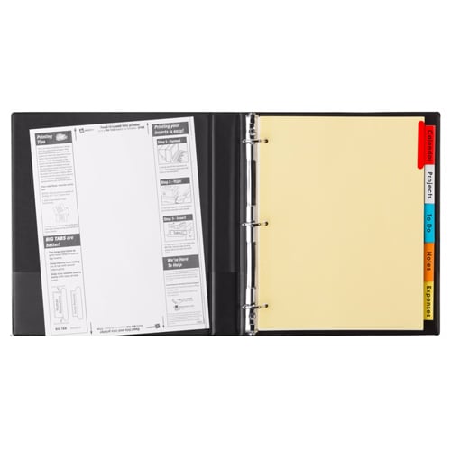 Avery Big Tab Multicolor 5-Tab Buff Paper Insertable Dividers - 3 Sets