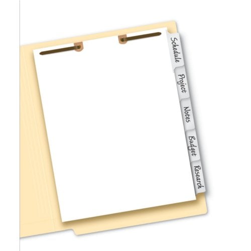 Avery Big Tab White 5-Tab Write-On Dividers for Classification Folders 1 set - 13160