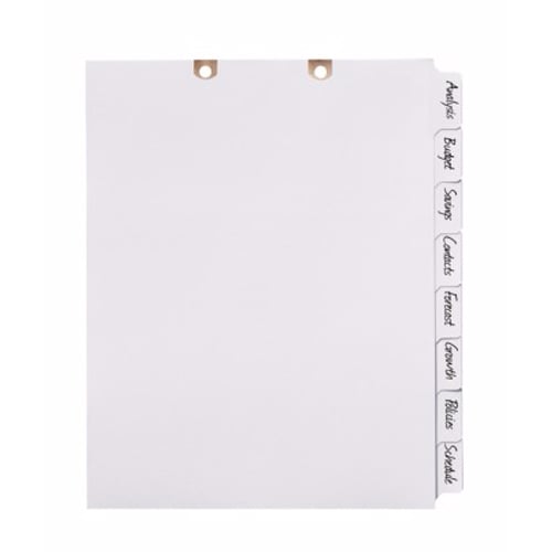 Avery Big Tab White 8-Tab Write-On Dividers for Classification Folders 1 set - 13161