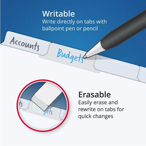 Avery Big Tab Write & Erase Multicolor 8-Tab Plastic Dividers 1 set - 16130 - Clearance Sale