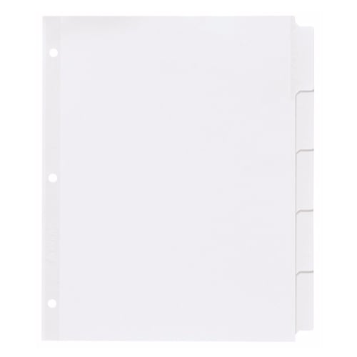 Avery Big Tab Write & Erase White 5-Tab Paper Dividers - 1 Set