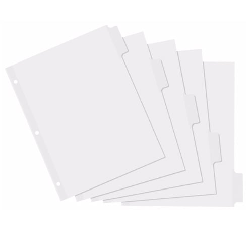 Avery Big Tab Write & Erase White 5-Tab Paper Dividers - 1 Set