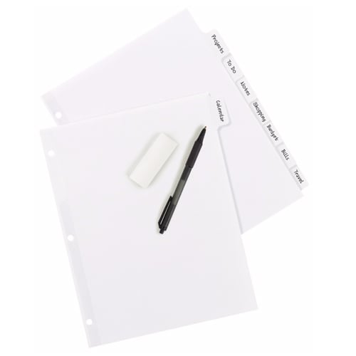 Avery Big Tab Write & Erase White 8-Tab Paper Dividers 1 set - 23061