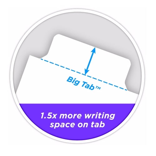Avery Big Tab Write & Erase White 8-Tab Paper Dividers 1 set - 23061
