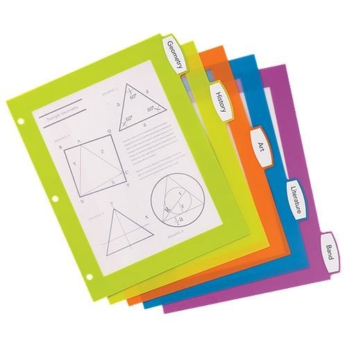 Avery BigTab Ultralast 5-Tab Multicolor Plastic Dividers 1 set - 24900