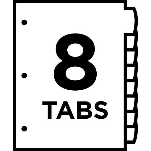 Avery BigTab Ultralast 8-Tab Multicolor Plastic Dividers 1 set - 24901- Clearance Sale
