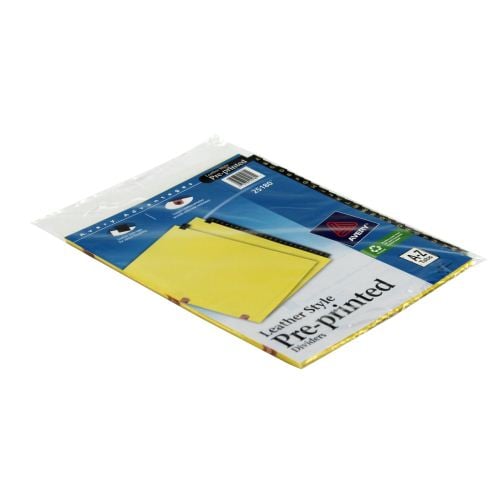 Avery Black A-Z tab Copper Reinforced Preprinted Leather Tab - 25180