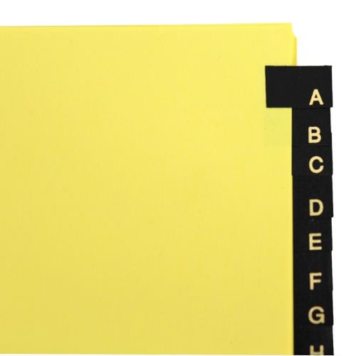 Avery Black A-Z tab Copper Reinforced Preprinted Leather Tab - 25180