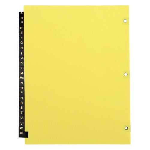 Avery Black A-Z tab Copper Reinforced Preprinted Leather Tab - 25180