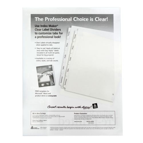 Avery Black A-Z tab Copper Reinforced Preprinted Leather Tab - 25180