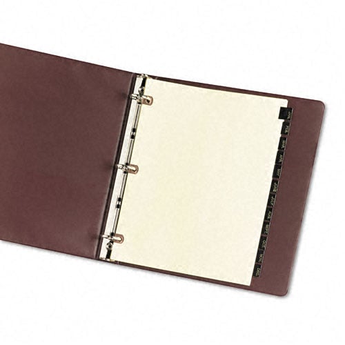 Avery Black Jan-Dec Copper Reinforced Preprinted Leather Tab - 25181