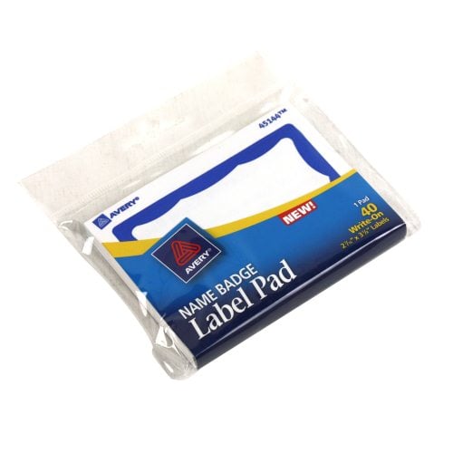 Avery Blue Border Name Badge Label Pad 40 sheets - 45144
