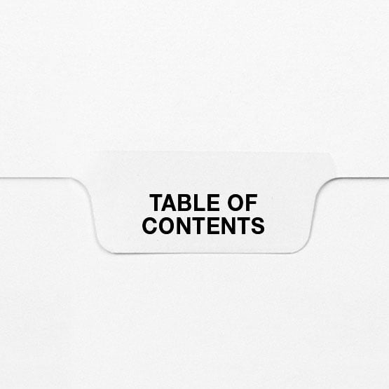 Avery Style Letter Size Individual Editorial Bottom Tab Legal Indexes