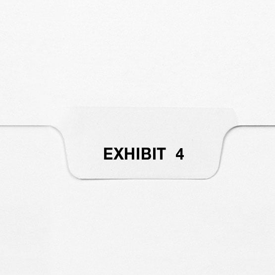 Avery Style Letter Size Exhibit Individual Number 1-50 Bottom Tab Legal Indexes