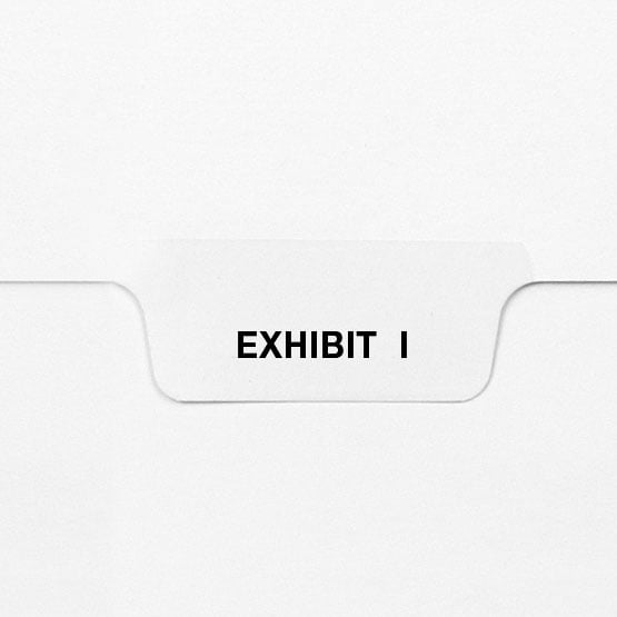 EXHIBIT I - Avery Style Letter Size Bottom Tab Legal Indexes - 25/Pk