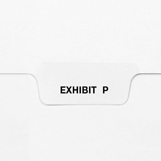 EXHIBIT P - Avery Style Letter Size Bottom Tab Legal Indexes - 25/Pk