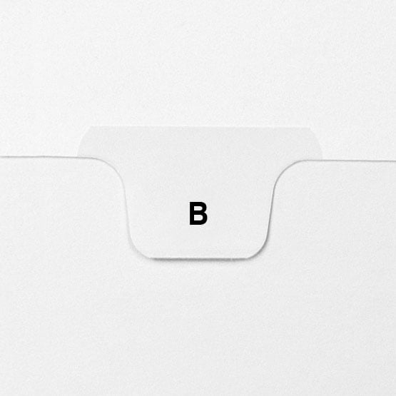 B - Avery Style Letter Size Bottom Tab Legal Indexes - 25/Pk