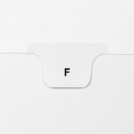 F - Avery Style Letter Size Bottom Tab Legal Indexes - 25/Pk