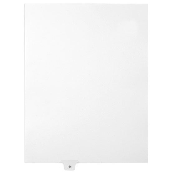 14 - Avery Style Single Number Letter Size Bottom Tab Legal Indexes - 1 Set