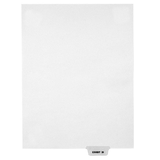 EXHIBIT 39 - Avery Style Letter Size Bottom Tab Legal Indexes - 25/Pk