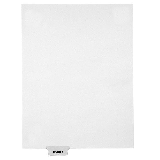 EXHIBIT 7 - Avery Style Letter Size Bottom Tab Legal Indexes - 25/Pk
