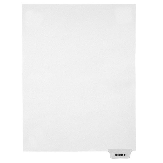 EXHIBIT E - Avery Style Letter Size Bottom Tab Legal Indexes - 25/Pk
