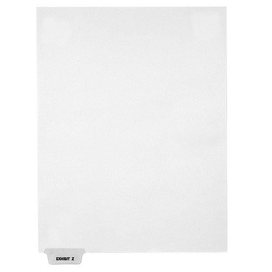EXHIBIT Z - Avery Style Letter Size Bottom Tab Legal Indexes - 25/Pk
